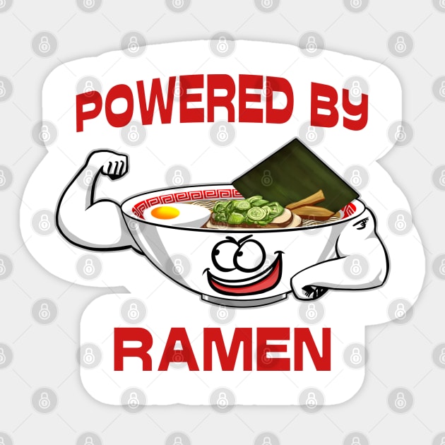 Powered by Ramen Sticker by jasonyerface